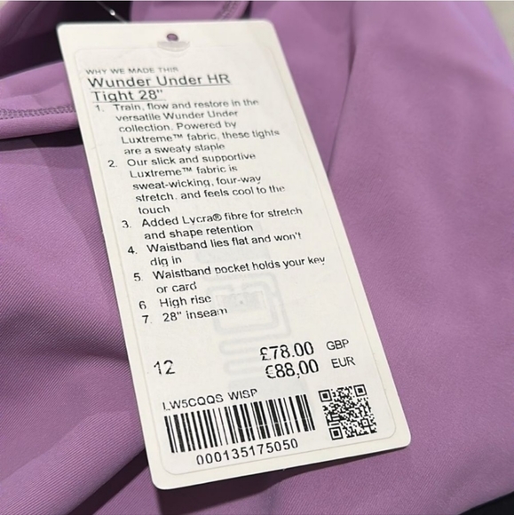 🎉HP🎉 Lululemon Wunder Under High-Rise Tight*Luxtreme Wisteria Purple size 12 - Picture 3 of 5